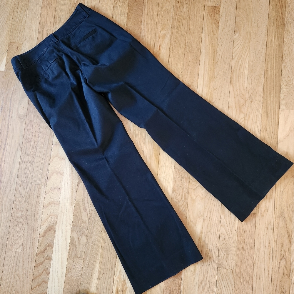 White House Black Market Boot Leg Black Cotton Dress Pants Trousers Slacks 4s - Picture 7 of 12